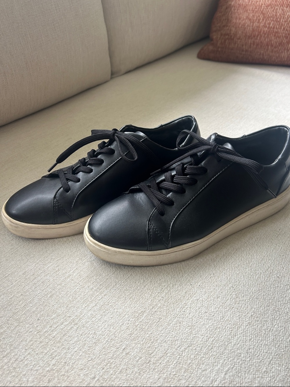 Women’s Black Low-Top Vegan Leather Sneakers